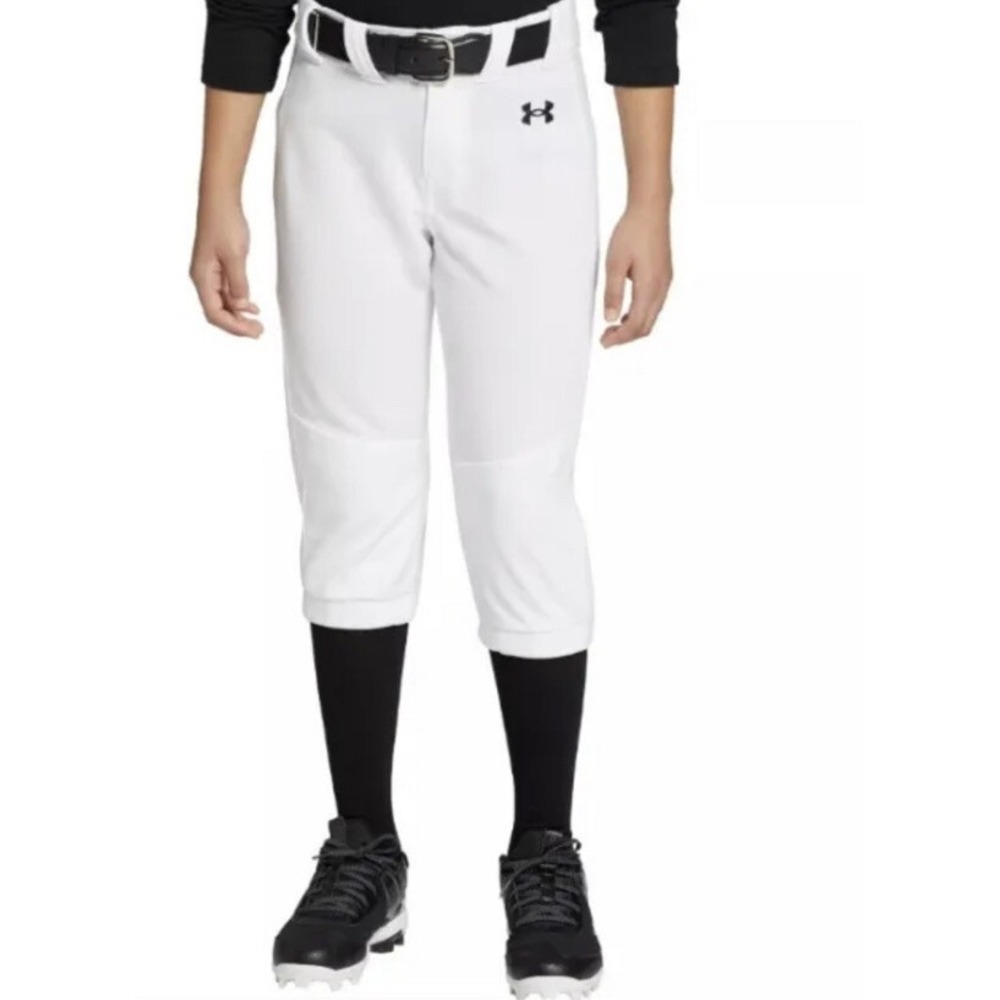 Under Armour Girls Softball Baseball Pants - White, Black or Navy Blue YLG